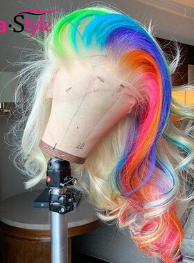 360 Colored Lace Front Wigs Human Hair Ombre Pink 613 Blonde