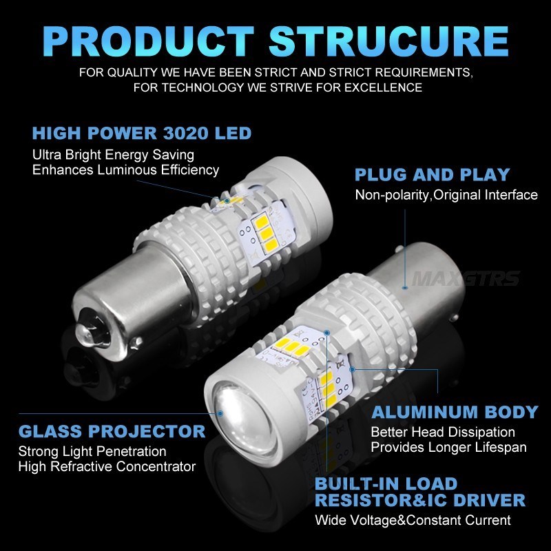 1400LM Canbus P21W 1156 BA15S LED Bulb LED Daytime Running L