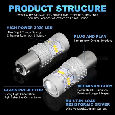 1400LM Canbus P21W 1156 BA15S LED Bulb LED Daytime Running L