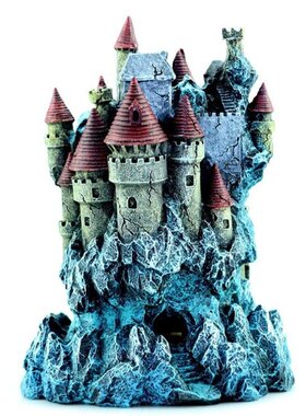 Castle Aquarium Decoration Hand Painted with Realistic Detai