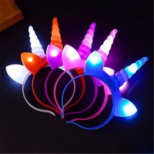 1Pc LED Unicorn Headband Unicorn Horn Hairband DIY Kids Birt