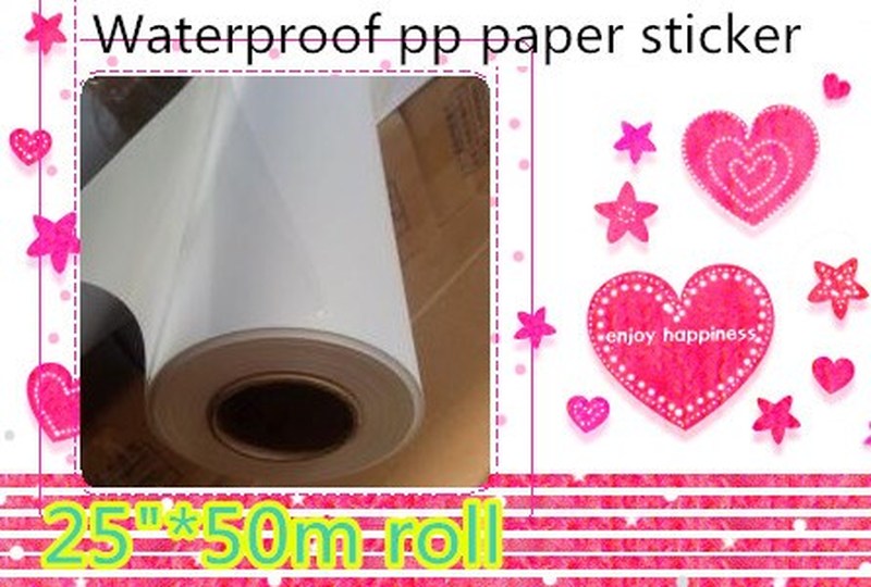 25in Water resistant PP inkjet paper sticker roll for pigme