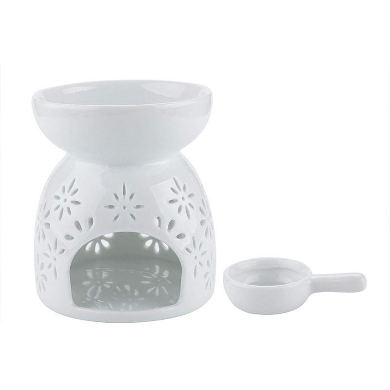 Ceramic Tealight Candle Holder Oil Burner, Essential Oil In