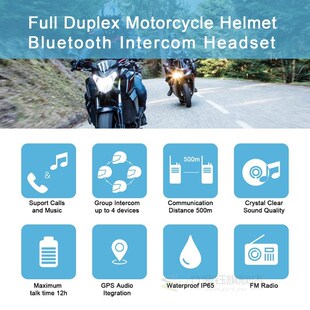 Vnetphone V4 Intercom Motorcycle Helmet Bluetooth Headset 85