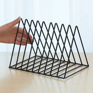 Iron LP Record Rack Triangle Book Magzine Holder Desk Record