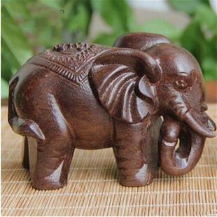 Ebony Wood Carving Elephant Ornament Solid Wood Carving