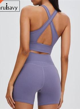 Womens Trasuit Yoga Set Woman 2 Pieces High Waist Seaml