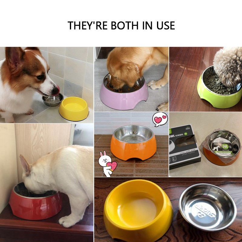 Dog bowl dog bowl stainless steel pet  bowl tipping preve