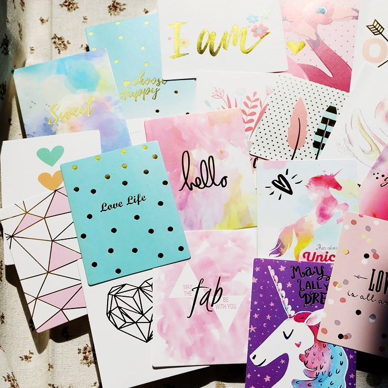 ZFPARTY 20pcs Sweet Unicorn Acid Free Colorful Paper Pocket