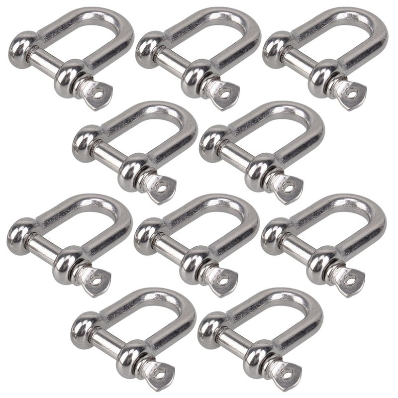 10pcs 5pcs  D Type M8 Shackle Short Paragraph Rigging Stainl