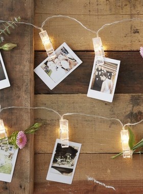 DIY Photo Clip pegs String Lights battery Operated Christm