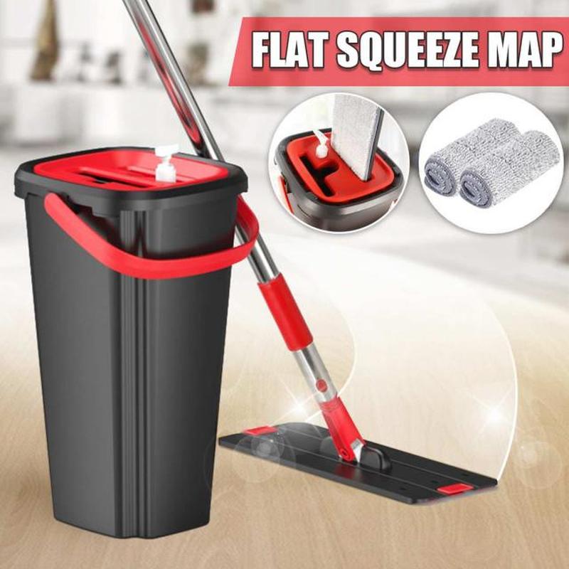 Free Hand Mop with Bucket Magic Cleaning Mops Bucket Set Fla