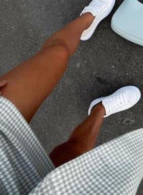 Msfancy Bird Lattice Skirt Sets Women Elegant Double Breaste