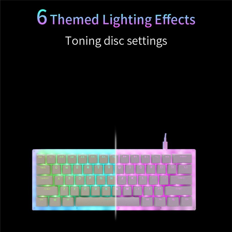 K61 61 Keys Mechanical Gaming Keyboard Gateron Switch Wired