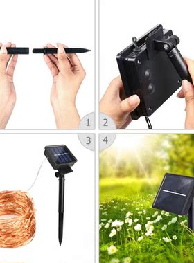 100/200leds Led Solar Light Fairy Strip lamp 10m 20m Outdoor