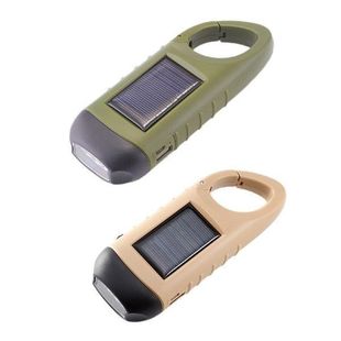 Flashlight Dynamo Solar Crank LED Hand USB Powered Charging