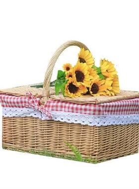 Woven Wicker Basket Picnic Camping Storage Basket Bread