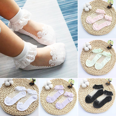 Cute Lace Flower Mesh Summer Newborn Baby Socks Spring Cotto