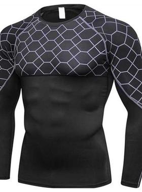 Newly Men Quick dry Tight Breathable Printed Sports Shirt w