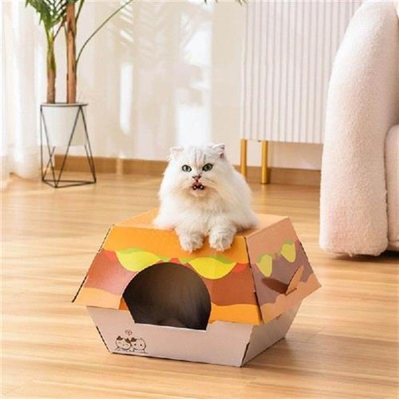 Cardboard Scratcher with House Cats Scratching Pad Condo