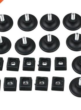 10 Sets 45mm Base Dia Adjustable Leveling Foot 25mmx25mm Squ