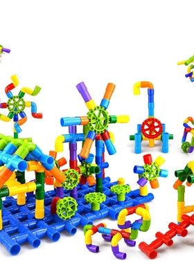 40JC STEM Stacking Block Toy Pipes Joint Building Toy Free C