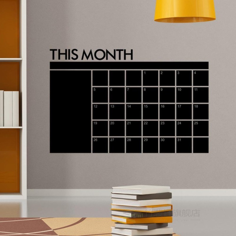 Large Chalkboard Calendar Wall Decal Sticker Monthly Planner