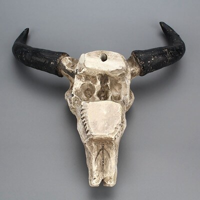 Resin Longhorn Cow Skull Head Wall Hanging Decor 3D Animal W