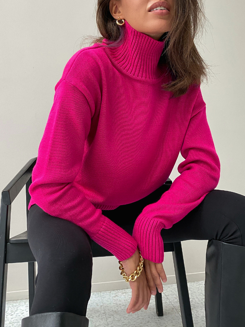 Rose Red Autumn Winter Women's Sweater Pullover 2022