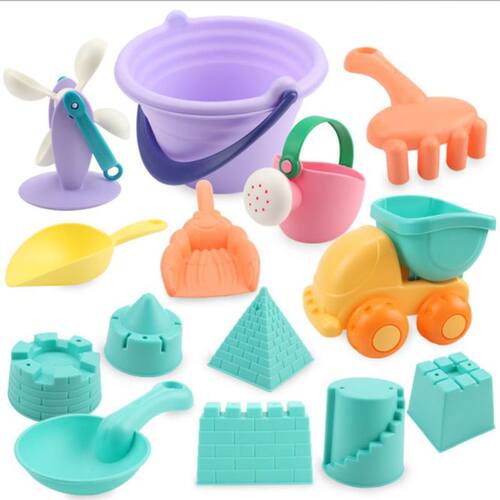 Soft Silicone Beach Toys For Children SandBox Set Kit Sea Sa