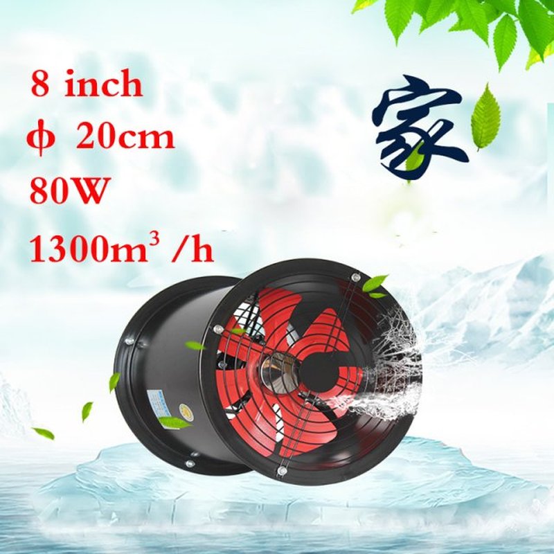 8 inches Cylindrical duct fan Industrial fan Kitchen fume wa