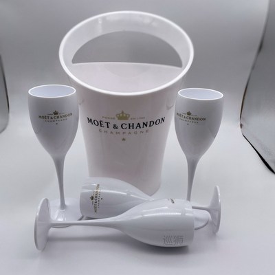 Ice Imperial Champagne White Gold Lettering Acrylic Goblets
