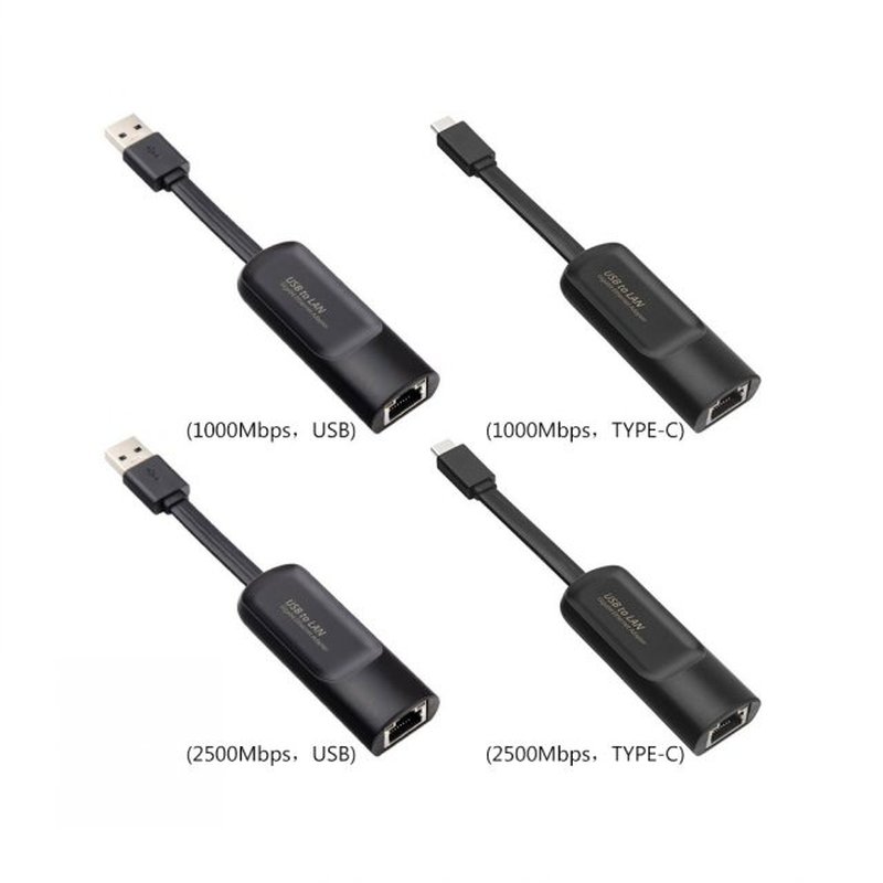 Type-C/USB3.0 to RJ45 Gigabit Ethernet Adapter 1000/2500M Ne