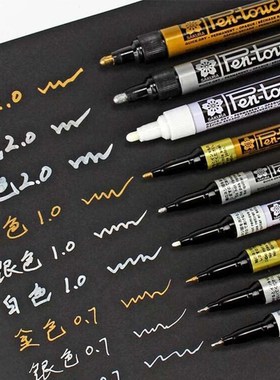 Permanent Metallic Marker Pens White Silver Gold Paint Pen
