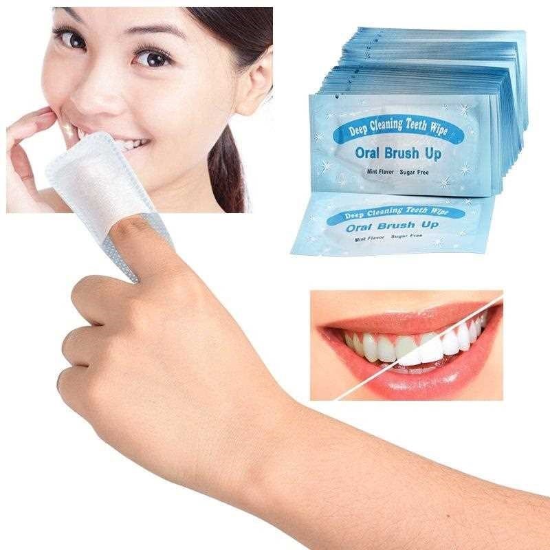 50pcs/set Wipe Oral Brush Up Finger For Deep Cleaning Wipes
