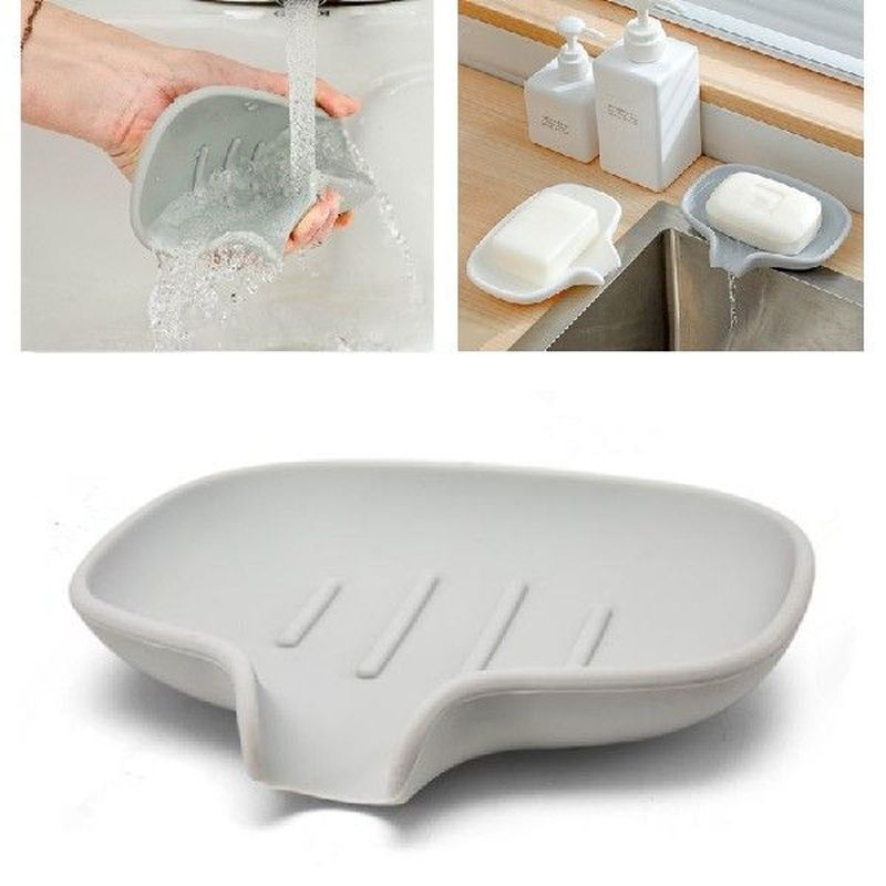 Sponge Holder Bathroom Storage Rack Drain Soap Box Portable