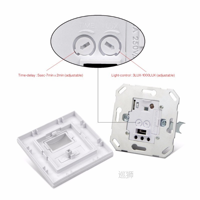 Infrared PIR Motion Sensor Switch PVC Recessed Wall Lamp Bul