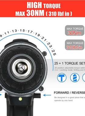 21V Cordless Drill Dirve Kit 2 Speed All Copper Cordless Pow