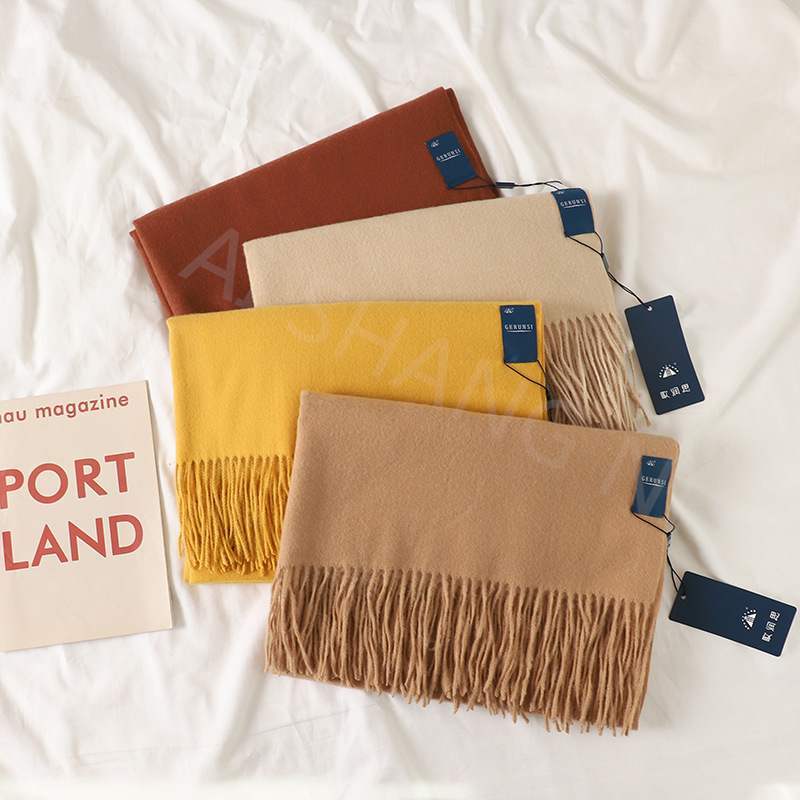 Solid color scarf female autumn and winter Korean version i