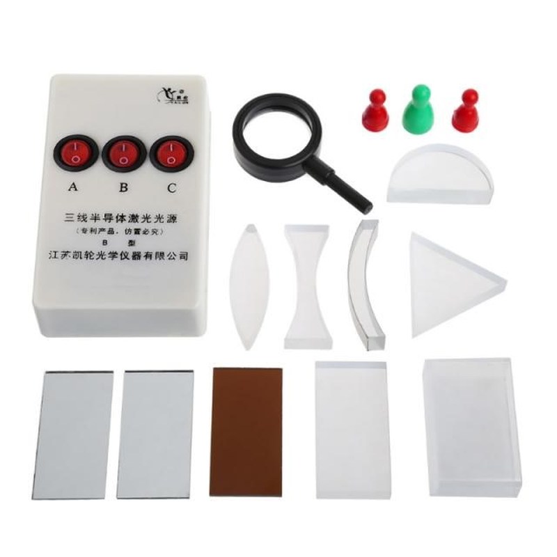 X7YF Optical Concave Convex Lens Prism Set Physical Optical