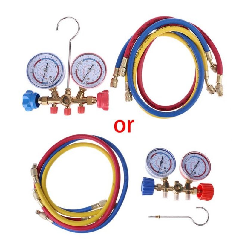 2022 New AC Diagnostic Manifold Freon Gauge Hose Set Chargin