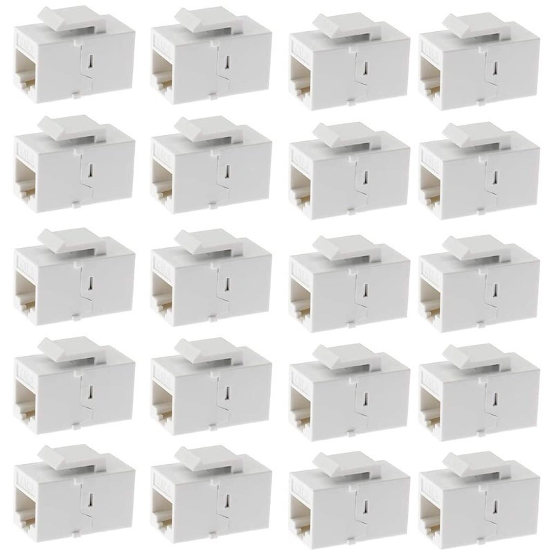 Ethernet Keystone Coupler, 20Pack Cat6 RJ45 Keystone Jack In