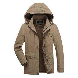 Supply casual jacket men's detachable Hat Large Plus