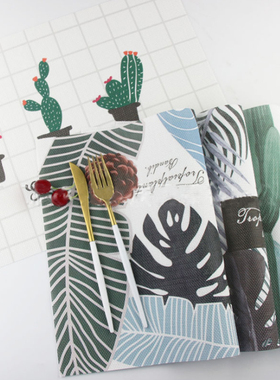 Tropical Plant Leaves Print Placemat PVC Table Mat Dishware