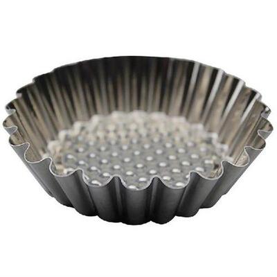20PCS Stainless Steel Egg Tart Mold Round Shape Fluted