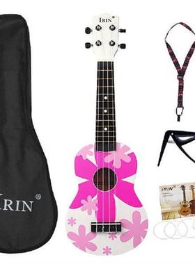 21inch Ukulele Flower Pattern Basswood Ukelele 4 Strings