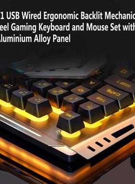 USB Wired Ergonomic Backlit Mechanical Feel Gaming Keybod
