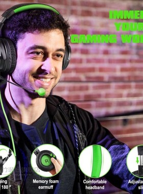 Gaming Headphones Over Ear Wired Stereo Headset With Microph