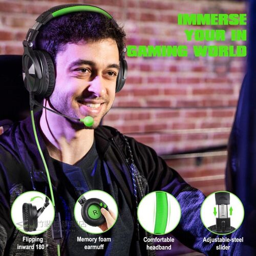Gaming Headphones Over Ear Wired Stereo Headset With Microph