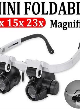 Magnifying Glasses 8X 15X 23X Led Light Lamp Head Loupe